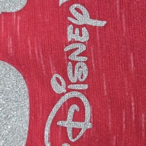 Disney Women's Red Tank Top with Silver Mickey Decal XL EUC